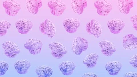Chocolate muffins creating a pattern on transparent background Stockfoto's