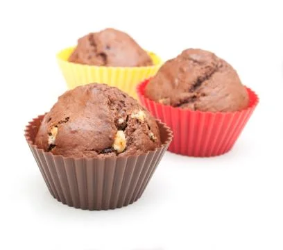 Chocolate muffins Stock Photos