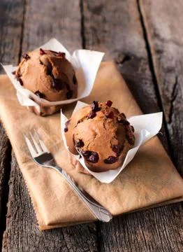 Chocolate muffins Stock Photos
