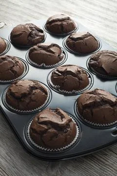 Chocolate muffins Stock Photos