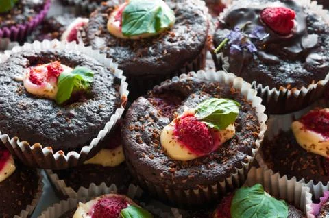 Chocolate muffins Stock Photos