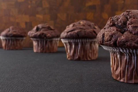 Chocolate muffins Stock Photos