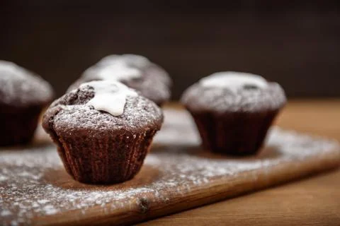 Chocolate muffins Stock Photos