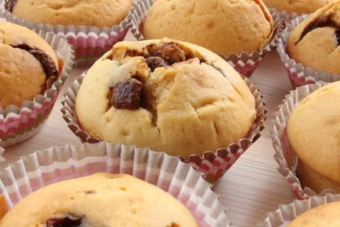 Chocolate muffins Stock Photos