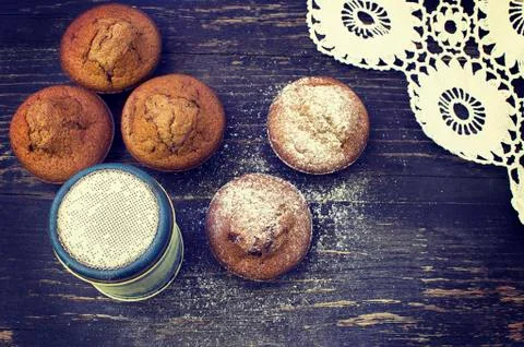 Chocolate muffins Stock Photos