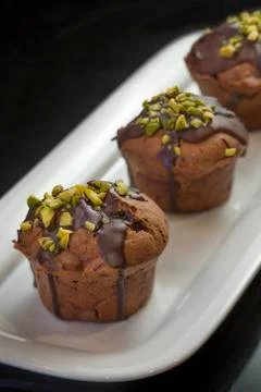Chocolate muffins Stock Photos