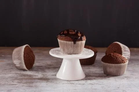 Chocolate muffins Stock Photos