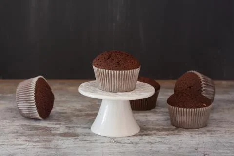 Chocolate muffins Stock Photos