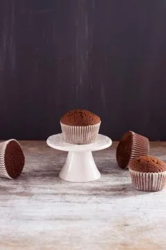 Chocolate muffins Stock Photos