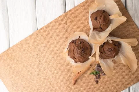 Chocolate muffins Stock Photos