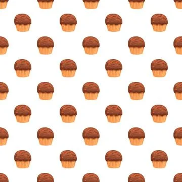 Chocolate muffins seamless pattern for confectionery packaging Stock-Illustration