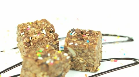 Chocolate Nut Cubes Stock Footage 10597647