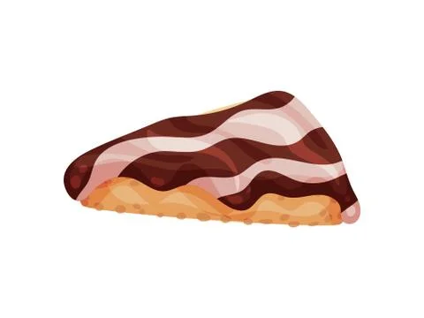 Chocolate nut on a piece of bread. Vector illustration on white background. Illustrazione stock