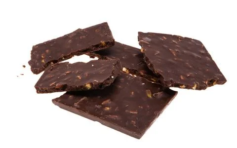Chocolate with nuts isolated Stock Photos