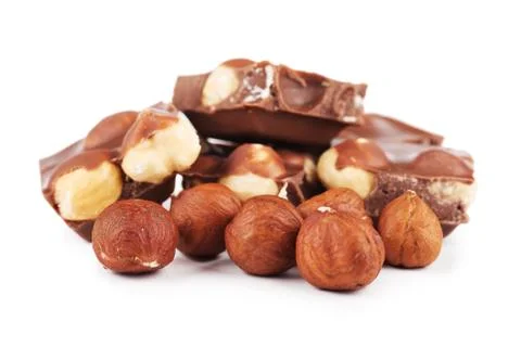 Chocolate with nuts Stock Photos