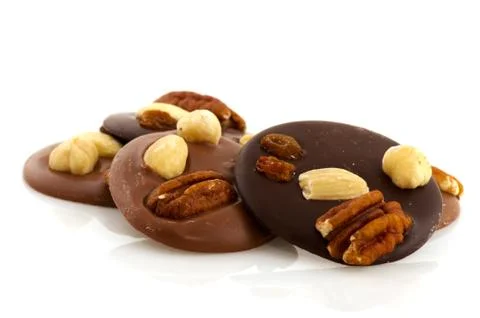 Chocolate with nuts Stock Photos