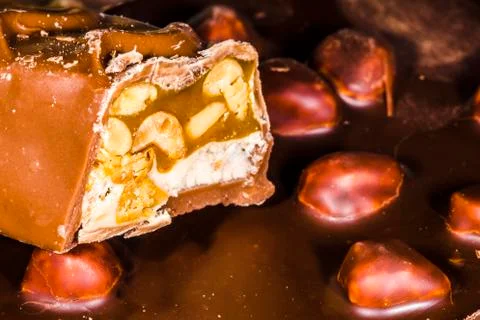 Chocolate with nuts Stock Photos