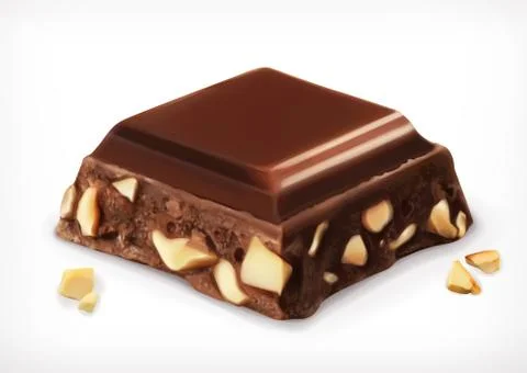 Chocolate with nuts, vector icon Stock Illustration