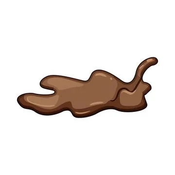 Chocolate or mud puddle flowing liquid splashing Stock Illustration