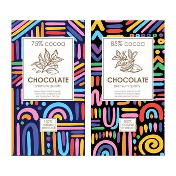 CHOCOLATE PACKAGING Abstract Bright Set In African Style Stock Illustration
