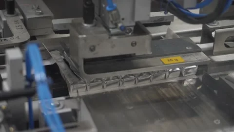 Chocolate packaging on the conveyor line of the confectionery factory Video stock 146160141