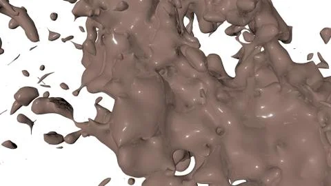 Chocolate paint splash isolated. 3D rende Stock Illustration