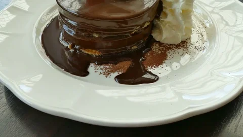 Chocolate pancake Video stock 74860625