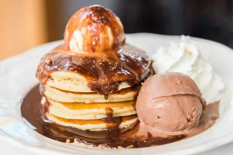 Chocolate pancake Stock Photos