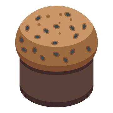 Chocolate panettone icon isometric vector. Cake bread Stock Illustration