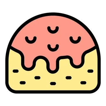 Chocolate panettone icon vector flat イラスト素材