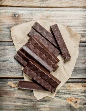 Chocolate on paper. Stock Photos