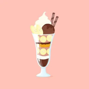 Chocolate parfait dessert Stock Illustration