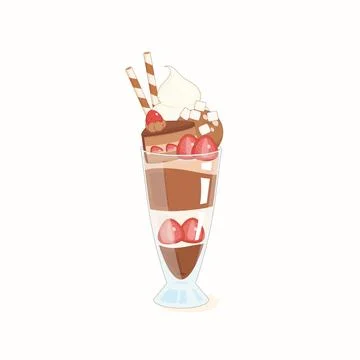 Chocolate parfait dessert Stock Illustration
