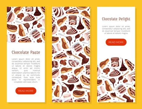 Chocolate Paste Banner Design with Sweet Cacao Dessert Vector Template イラスト素材