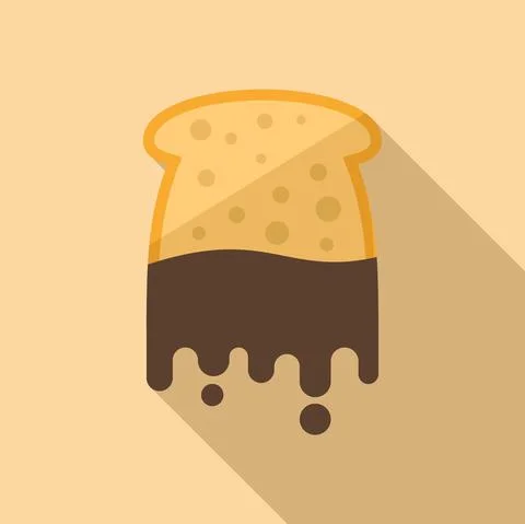 Chocolate paste bread icon flat vector. Spread jar Stock Illustration