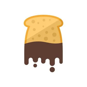 Chocolate paste bread icon flat vector. Spread jar Stock Illustration