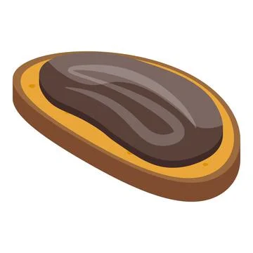 Chocolate paste bread icon, isometric style イラスト素材