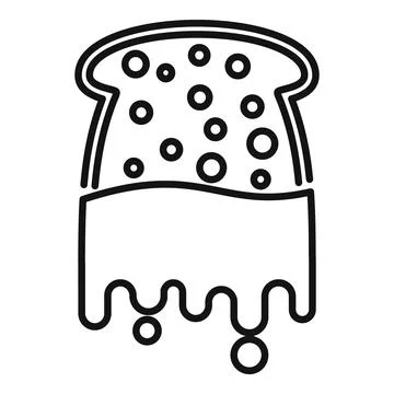 Chocolate paste bread icon outline . Spread jar Stock Illustration