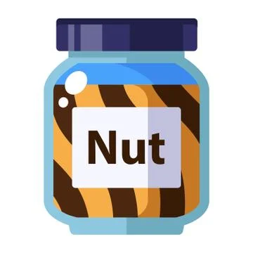 Chocolate paste in a glass jar. breakfast in the morning. Stock Illustration