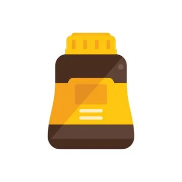 Chocolate paste jar icon flat vector. Cocoa food イラスト素材