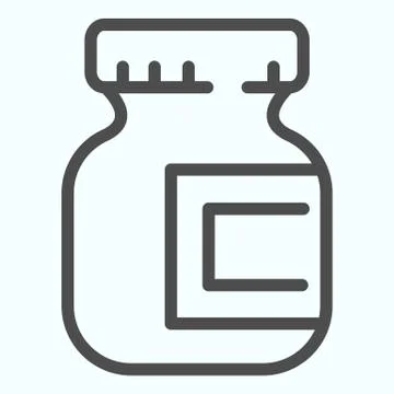 Chocolate paste line icon. Hazelnut vector illustration isolated on white. A Illustrazione stock