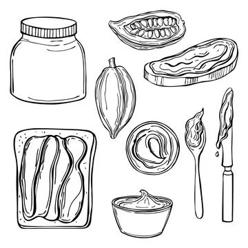 Chocolate paste set. Vector  illustration Stock Illustration