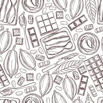 Chocolate paste set. Vector  pattern イラスト素材
