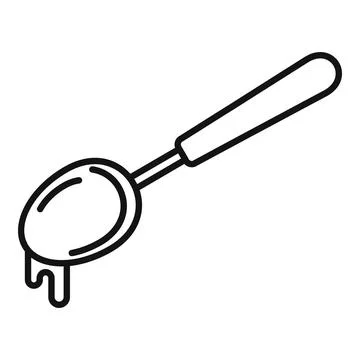 Chocolate paste spoon icon outline vector. Cocoa cream Illustrazione stock