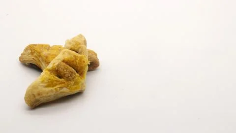 Chocolate pastry cake with a triangular shape 스톡 사진
