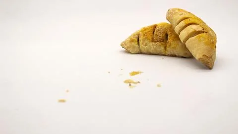 Chocolate pastry cake with a triangular shape 스톡 사진