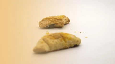 Chocolate pastry cake with a triangular shape 스톡 사진