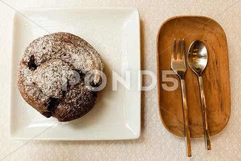Chocolate pastry cream puff Stock Photos