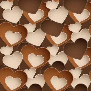Chocolate pattern with sweetmeat in form heart Stock Illustration