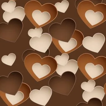 Chocolate pattern with sweetmeat in form heart Stock Illustration